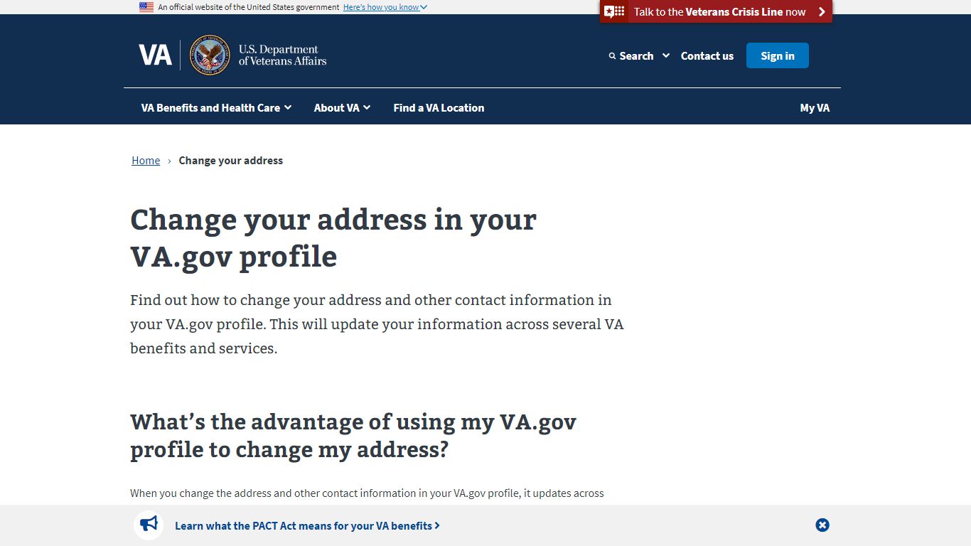 Change Your Address In Your VA.gov Profile | Veterans Affairs